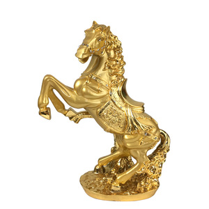 <span class=keywords><strong>Statue</strong></span> di Cavallo in Resina Dorata 33cm, Decorazione Animale dello Zodiaco Cinese per Hotel, Vendita all'Ingrosso - Product Image 6