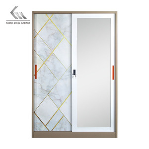 Armario Metálico Deslizante de 2 Puertas para Dormitorio o Sala de Estar, Guardarropa Metálico con Puertas Corredizas - Product Image 2