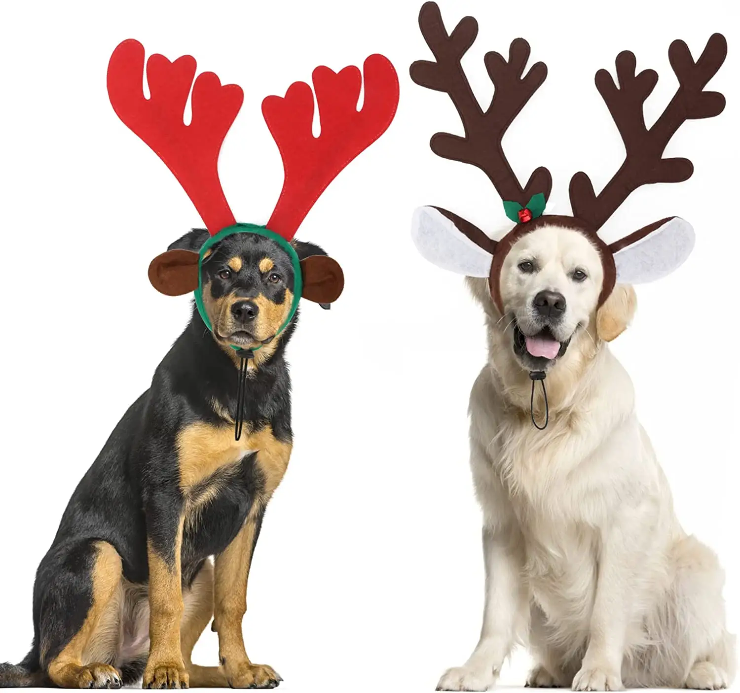 2023 newest style Dog Christmas Elk Reindeer Antlers Headbands Set Headwear for Medium Large Dogs
