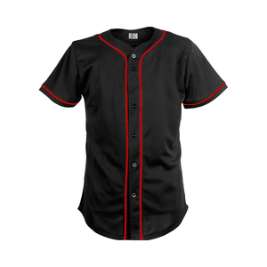 Kustom Jersey Baseball Pria kancing penuh Mesh bordir nama tim & angka tersedia dalam ukuran Hitam S-8XL - Product Image 1