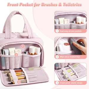 Trousse de Toilette et de Maquillage de Voyage Grande Capacité à 4 Zones Organisées avec Séparation Humide/Sèche pour un Rangement Catégorisé Ultime - Product Image 5