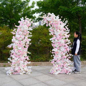 DKB Factory High Quality Floral Arch Arrangement 5D Pink Silk Artificial Flowers Arch for Wedding Decoration - Product Image 1