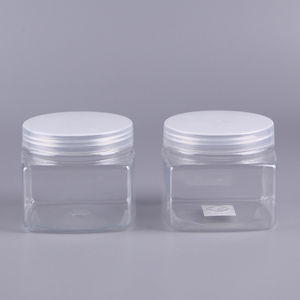 Wide Mouth 250ml Plastic Jar Transparent, Wholesale Square Shape Cosmetic Jar