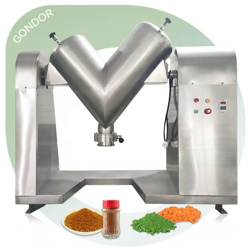 Kava Particle Masala Oxide Coal Mixer Particle V-Type 50kg Dry Food Color Blend Powder Mix Machine Blender