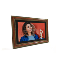 Neues Design 21,5-Zoll-Digital-Fotorahmen aus Holz Braun Silber MP4 Video MP3 Audio-Wiedergabe uhr Funktion 7 "32" Größen verfügbar