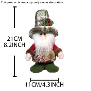 Adorno Navideño Clásico de Santa Claus y Muñeco de Nieve, Decoración Colgante para Árbol de Poliéster Resistente, Figura Decorativa de Colores Rojo y Verde - Product Image 6
