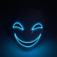 Masque d'Horreur pour Halloween, Fournitures de Fête au Néon, Emote Effrayant, Masque à Fil LED, Lumineux