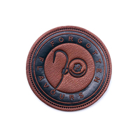 Étiquettes en cuir de jean personnalisées Etiquettes rondes en cuir PU avec logo en relief