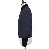 Veste d'hiver pour homme 100% laine à col montant, imperméable et coupe-vent, style vintage pour reconstitution historique d'uniformes