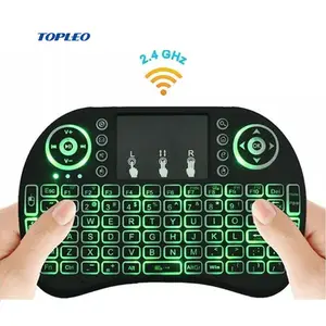 Novo 2.4g i8 + mini teclado sem fio, toque pad, mouse, retroiluminado, gaming, teclado para htpc, tablet, computador portátil