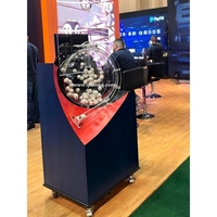 Machine de loterie rouge à soufflerie d'air avec effets visuels, équipement de loterie pour événements de grande envergure pour stations de télévision