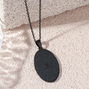 Collar Unisex GIVELUCK con Colgante de Bola de Acero Inoxidable Chapado en Oro de 18K, Cadena con Palabras Bíblicas, Personalizable, Religioso - Product Image 5