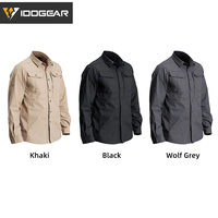 Chemise tactique IDOGEAR IS6 à manches longues, boutonnée, respirante, pour le travail, la randonnée et les voyages