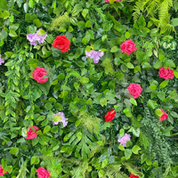 Mur végétal NINI en herbe verte, rideau enroulable, mur de fleurs 3D, panneau mural de fleurs artificielles, toile de fond végétale, mur de plantes