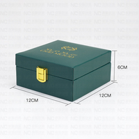 Boîte en cuir de luxe personnalisée pour parfum Oud vert, boîtes à parfum à l'huile arabe, boîte Oud avec sac en papier