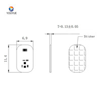 Clignotant passif Led NFC RFID autocollant d'étiquette d'ongle 13.56mhz puce NFC réinscriptible intégré Flash fort NFC lumière LED autocollant d'ongle