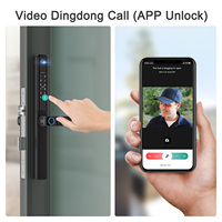 Serrure de porte intelligente Tuya avec empreinte digitale WiFi, étanche d'un côté, avec caméra PST-F5 Pro-TY