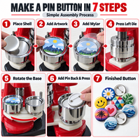 Nouvelle machine manuelle de fabrication de badges en plastique 58 mm avec moule interchangeable pour restaurant, fabrication de badges en plastique + aimant souple 220V/110V