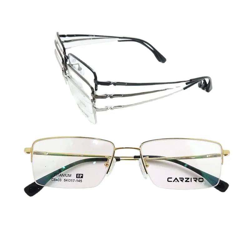Factory direct sales of metal eyeglasses frame men's pure titanium NICE ECHA C8403