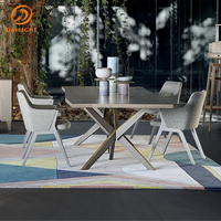 Ensemble table et chaises de salle à manger en bois massif nordique, bureau long en bois, table de travail, table de conférence, table de négociation, design simple, moderne et créatif