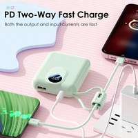Batterie porte-clés de voyage portable 10000mAh avec interface d'entrée micro USB et câbles intégrés Chargeur portable