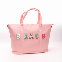 Keymay Stock pêche rose M L sac à main pour femme avec compartiments à fermeture éclair travail fourre-tout infirmière danse Yoga sac fourre-tout en nylon avec fermeture éclair