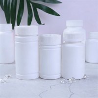 Flacon vide en plastique PE PET de 50 ml, 80 ml, 100 ml pour pilules, médicaments, vitamines, capsules, avec bouchon à vis, pompe, opercule, sérigraphie PC