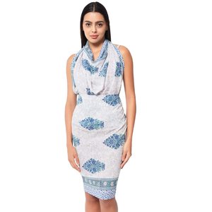 Sarong en coton imprimé à la main de qualité supérieure pour femmes, léger, idéal comme paréo de bikini, pour la plage et les vacances d'été - Product Image 3