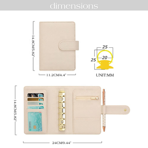 Hongbo tốt nhất người bán Ngân Sách chất kết dính Ví Fly Leaf 21-màu sẵn sàng Pebble da với Vòng Vàng xoắn ốc ràng buộc trường/văn phòng Quà Tặng - Product Image 4