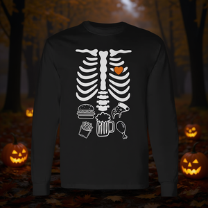 T-shirt à manches longues pour couples, Halloween, papa, squelette ventre de bière, grossesse - Product Image 3