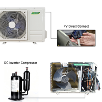 AC/DC Hybrid Solar Air Conditioner 12000 BTU Inverter Wall Split AC Tanpa Baterai untuk Rumah/Kantor Kecil Hemat Energi