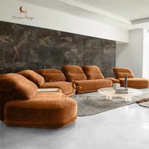 Canapé inclinable moderne, ensemble modulaire en tissu, mobilier de salon de luxe, sectionnel incurvé d'angle - Product Image 1