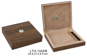 Custom Logo Cigar Empty Box Wood Display Case Desktop Blank Humidor