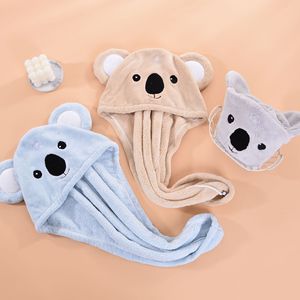 Gorro de Baño para Secar el Cabello Koala, Toalla de Cabello de Secado Rápido con Forro Polar de Coral, Toalla para la Cabeza con Pañuelo de Cabeza de Forro Polar de Coral para Niña - Product Image 2