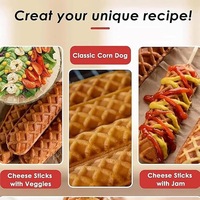 Fabricant de gaufres commerciales avec logo personnalisé, 110 V ou 220 V, machine à corn-dogs, machine à gaufres en bâtonnets, machine à gaufres pour boulangerie