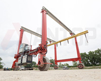Grue portique sur pneus robuste RTG 30T 50T pour levage de conteneurs avec moteur et boîte de vitesses de qualité supérieure pour port et entrepôt
