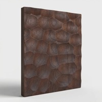 Panneau mural en bois massif texturé, nid d'abeille, sculpté en 3D, pour décoration murale intérieure, OEM personnalisé