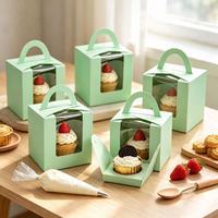 Contenants individuels pour cupcakes OEM avec fenêtre, supports jetables pour muffins, emballage pour boulangerie et cadeaux de fête