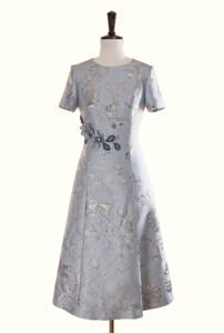 Vestido Cheongsam <span class=keywords><strong>de</strong></span> Jacquard <span class=keywords><strong>de</strong></span> Seda Azul Claro para <span class=keywords><strong>Mujer</strong></span>, Moderno y <span class=keywords><strong>de</strong></span> Alta Gama, Transpirable, Ajustado, con Bloques <span class=keywords><strong>de</strong></span> Color, Estilo Tradicional Chino - Product Image 4