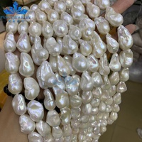Vente en gros de perles d'eau douce de forme irrégulière en forme de boule de feu, de grande taille, blanches, baroques, nucléées, de 22 à 26 mm