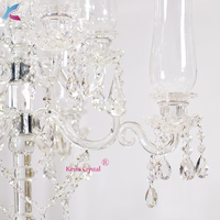 Magnifique candélabre en cristal de verre à 9 bras pour mariage, décoration d'intérieur, centre de table de mariage