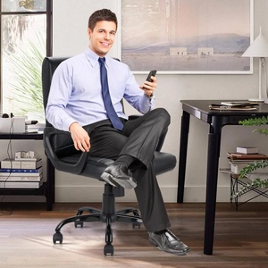 Sillas ejecutivas de cuero Boss de buen precio y mejor rendimiento, sillas de oficina giratorias elevables para gerentes y líderes, color negro, DDP - Product Image 6