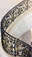 Escalier en colimaçon en acier personnalisé HZ avec rampes en fer forgé, escalier intérieur moderne pour villas