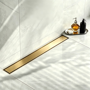 Drain de douche linéaire invisible en acier inoxydable 304, insert de carrelage pour salle de bain, anti-odeur, drain de <span class=keywords><strong>sol</strong></span> poli avec pieds réglables - Product Image 1