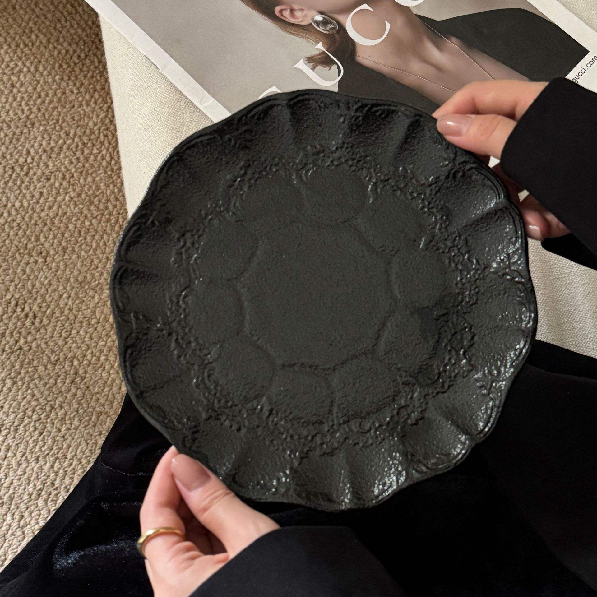 Matte black moonlight lace 8 inches 20CM*2