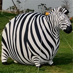 户外公园装饰充气照明动物可爱脂肪斑马充气平托马 piebald 马斑马广告