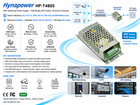 Alimentation à découpage 24W 48Vdc/0.5A, entrée 90~264Vac, boîtier en aluminium UL508 FCC pour systèmes de contrôle d'accès et d'interphone Hynapower HP-T4805