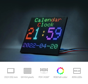 RGB-Matrix-P3-64x64 แผงเมทริกซ์ LED RGB สีเต็มรูปแบบ รองรับราสเบอร์รี่พายและอาร์ดูโน่, ไฟ LED RGB แบบแยกอิสระ 4096 ดวง, ระยะพิทช์ 3 มม. K499 - Product Image 1