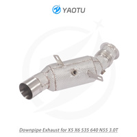 Downpipe YT SS304 dengan Heat Shield untuk BMW X5 X6 535 640 N55 3.0T Pipa Knalpot Berkualitas Tinggi Langsung dari Pabrik