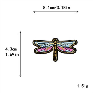 Hot Sale Factory Supply Kunden spezifische Insekten sie Eisen auf Stickerei Pailletten Geflügel Vogel Schmetterling Libelle Biene Patches - Product Image 3
